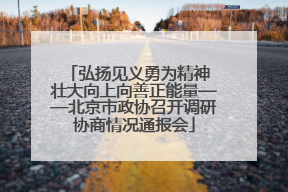 弘扬见义勇为精神 壮大向上向善正能量——北京市政协召开调研协商情况通报会