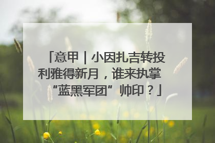 意甲｜小因扎吉转投利雅得新月，谁来执掌“蓝黑军团”帅印？