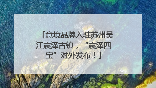 意境品牌入驻苏州吴江震泽古镇，“震泽四宝”对外发布！