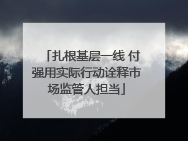 扎根基层一线 付强用实际行动诠释市场监管人担当