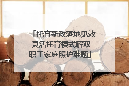 托育新政落地见效 灵活托育模式解双职工家庭照护难题