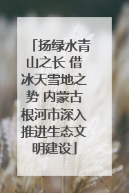 扬绿水青山之长 借冰天雪地之势 内蒙古根河市深入推进生态文明建设
