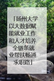 扬州大学以大数据赋能就业工作和人才培养 全链条就业帮扶畅通求职路