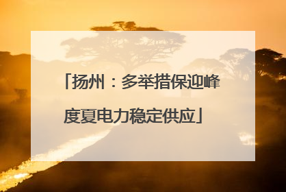 扬州：多举措保迎峰度夏电力稳定供应