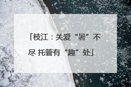 枝江：关爱“暑”不尽 托管有“趣”处