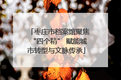枣庄市档案馆聚焦“四个精” 赋能城市转型与文脉传承