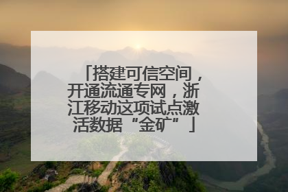 搭建可信空间，开通流通专网，浙江移动这项试点激活数据“金矿”
