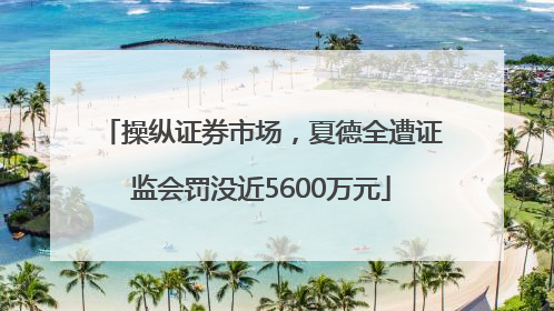 操纵证券市场，夏德全遭证监会罚没近5600万元