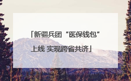 新疆兵团“医保钱包”上线 实现跨省共济