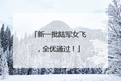 新一批陆军女飞，全优通过！