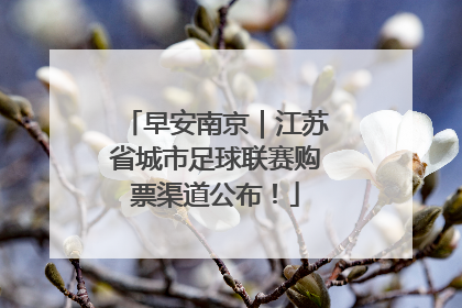 早安南京｜江苏省城市足球联赛购票渠道公布！