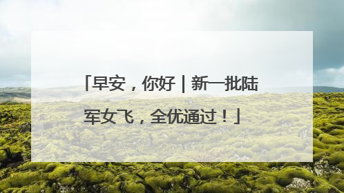 早安，你好｜新一批陆军女飞，全优通过！
