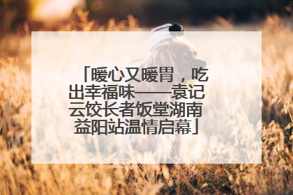 暖心又暖胃，吃出幸福味——袁记云饺长者饭堂湖南益阳站温情启幕