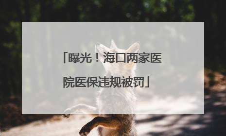 曝光！海口两家医院医保违规被罚