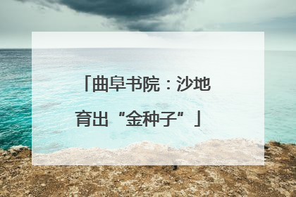 曲阜书院：沙地育出“金种子”