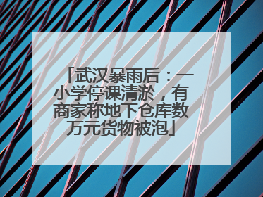 武汉暴雨后：一小学停课清淤，有商家称地下仓库数万元货物被泡