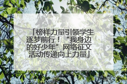 榜样力量引领学生逐梦前行！“我身边的好少年”网络征文活动传递向上力量