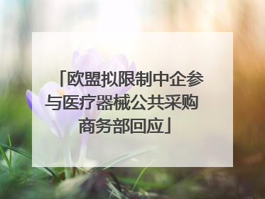 欧盟拟限制中企参与医疗器械公共采购 商务部回应
