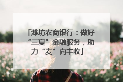 潍坊农商银行：做好“三夏”金融服务，助力“麦”向丰收
