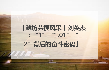 潍坊劳模风采｜刘英杰：“1”“1.01”“2”背后的奋斗密码