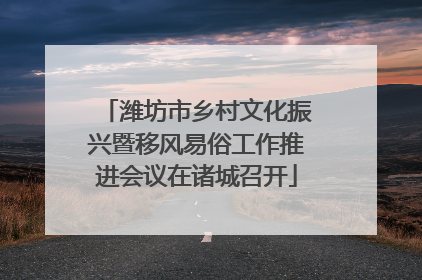 潍坊市乡村文化振兴暨移风易俗工作推进会议在诸城召开