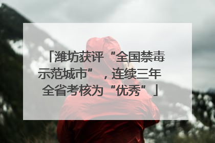 潍坊获评“全国禁毒示范城市”，连续三年全省考核为“优秀”
