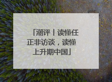 潮评丨读懂任正非访谈，读懂上升期中国