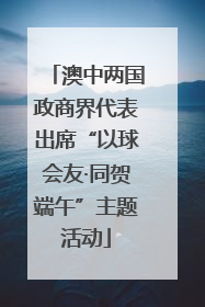 澳中两国政商界代表出席“以球会友·同贺端午”主题活动