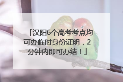 汉阳6个高考考点均可办临时身份证明，2分钟内即可办结！