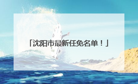 沈阳市最新任免名单！
