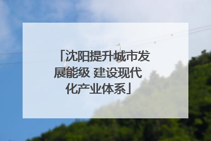 沈阳提升城市发展能级 建设现代化产业体系