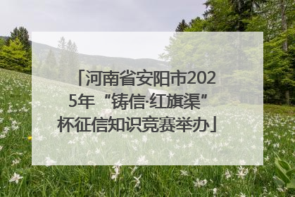河南省安阳市2025年“铸信·红旗渠”杯征信知识竞赛举办
