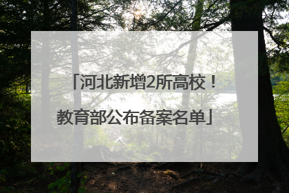 河北新增2所高校！教育部公布备案名单
