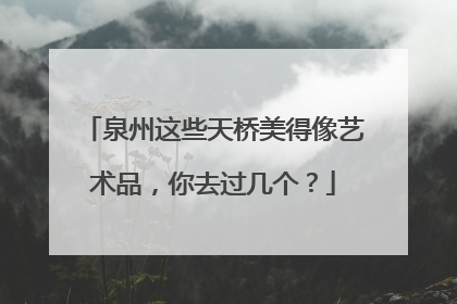 泉州这些天桥美得像艺术品，你去过几个？
