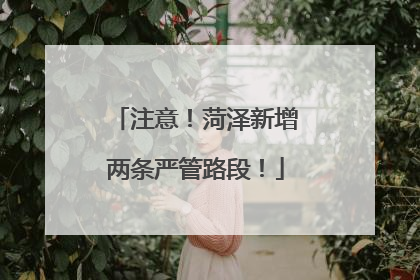 注意！菏泽新增两条严管路段！