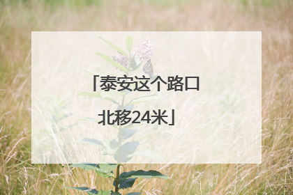 泰安这个路口北移24米