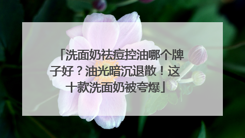 洗面奶祛痘控油哪个牌子好？油光暗沉退散！这十款洗面奶被夸爆