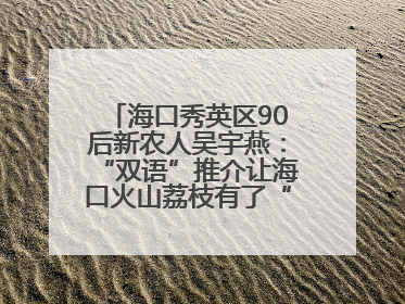 海口秀英区90后新农人吴宇燕：“双语”推介让海口火山荔枝有了“国际范”