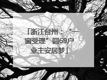 浙江台州：“一窗受理”圆69户业主安居梦