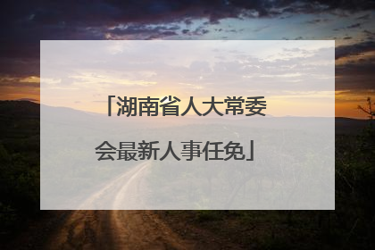 湖南省人大常委会最新人事任免