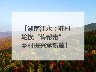 湖南江永：驻村轮换“传帮带” 乡村振兴承新篇