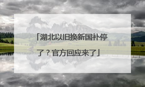 湖北以旧换新国补停了？官方回应来了