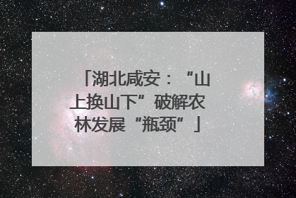 湖北咸安：“山上换山下”破解农林发展“瓶颈”