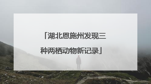湖北恩施州发现三种两栖动物新记录