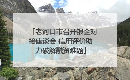 老河口市召开银企对接座谈会 信用评价助力破解融资难题