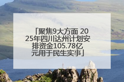 聚焦9大方面 2025年四川达州计划安排资金105.78亿元用于民生实事