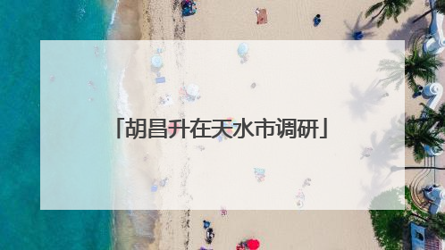 胡昌升在天水市调研
