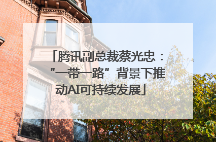腾讯副总裁蔡光忠：“一带一路”背景下推动AI可持续发展