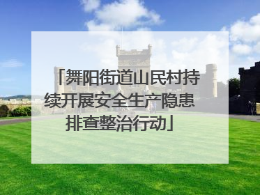 舞阳街道山民村持续开展安全生产隐患排查整治行动