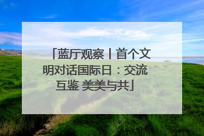 蓝厅观察丨首个文明对话国际日：交流互鉴 美美与共